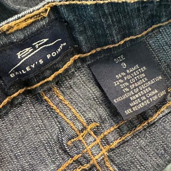 Y2K Embroidered Rhinestone Pocket Bootcut Jeans Mid Rise Size 9 00s NWT - Picture 5 of 6